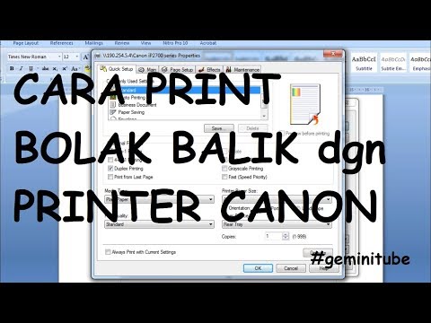 Cara Print Bolak Balik Word Menggunakan Printer Canon || Tips Print #gemini tube