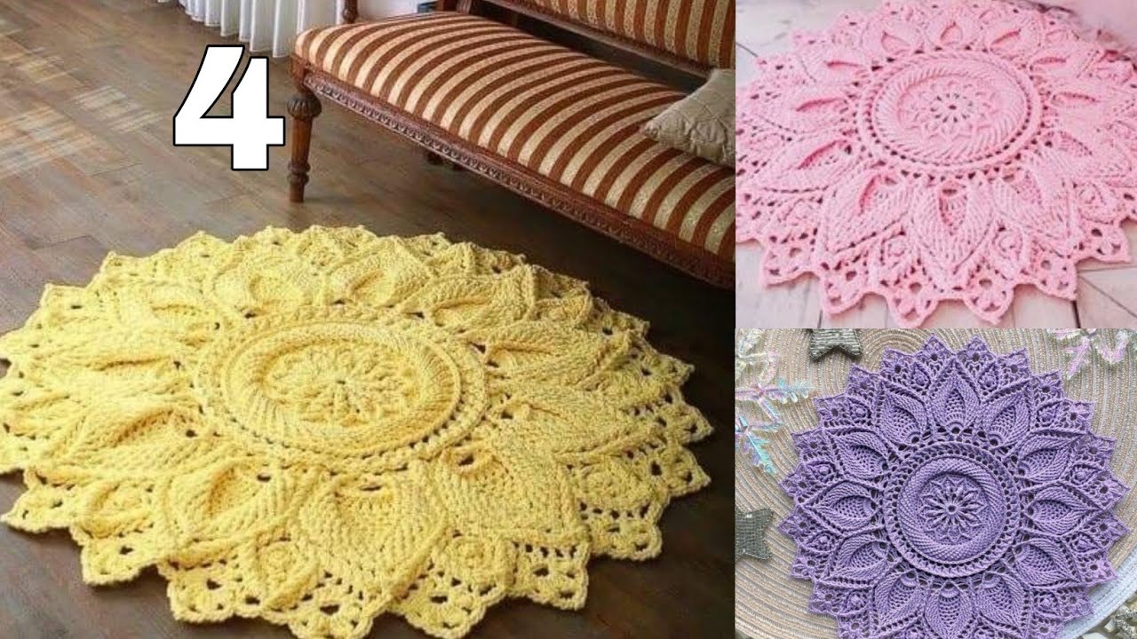 سجاده كروشيه اناناسه متر /الجزء الرابع /مانديلا كروشيه/rug crochet carpet