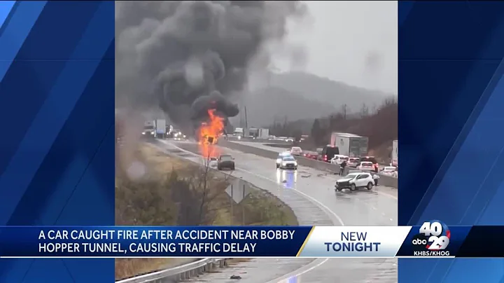Fiery wreck stops traffic near Bobby Hopper Tunnel...