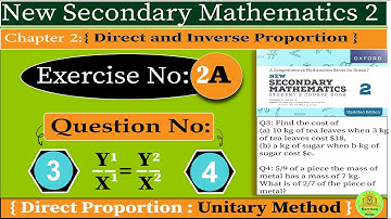 Exercise 2A Question No: 3 and 4  Solution Class 7  APS (Unitary method)(Proportion Method)