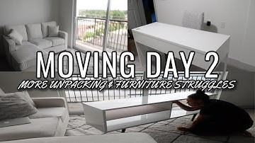 MOVING SERIES: DAY 2 OF MOVING IN l More unpacking, grocery haul & building furniture struggles