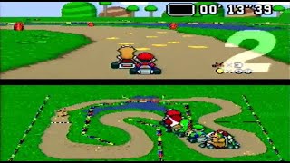 マリオカート（SFC）【41】スーパーファミコンゲームソフトプレイ動画 実況コメなしBGM マリオでキノコカップ・150ccだとピーチ姫が強くなるらしい…『SUPER MARIOKART』