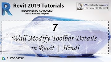 Revit Tutorial 7: Wall Modify Toolbar Details | P1 | Revit 2019 Beginners Tutorials in Hindi