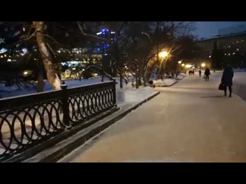 Площадь Ленина зимой. Новосибирск.