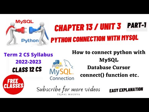 Chapter 13 Python Interface with SQL | Part 1 | How to connect python with SQL/MySQL | Class 12 CS