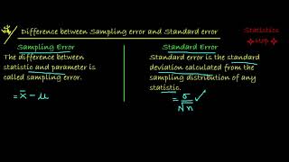 Difference between Sampling Error and Standard Error | Urdu/Hindi | Statistics Uop.