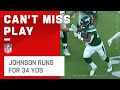 Ty Johnson Runs for 34-Yd Gain in 1st Jets Game