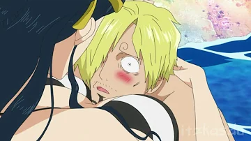 Sanji feel warm, marshmallow like boobs of Mermaid !! One Piece !!