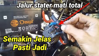 Perbaikan jalur Relay stater yamaha byson,