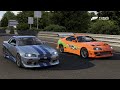 Forza 6 Drag race: F&F Toyota Supra (Tuned) vs F&F Skyline GTR R34 (Tuned)