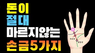 돈이 절대 마르지 않는 손금3가지/죽을 때까지 절대 돈이 끊기지 않는 손금/돈복있는 손금/손금으로 운명과 미…