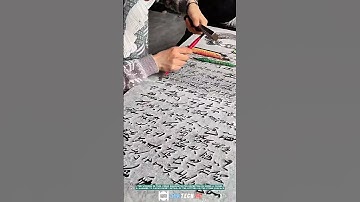 Professional Stone Carving | Manual Job of Carving Text with Simple Tools #satisfyingjob