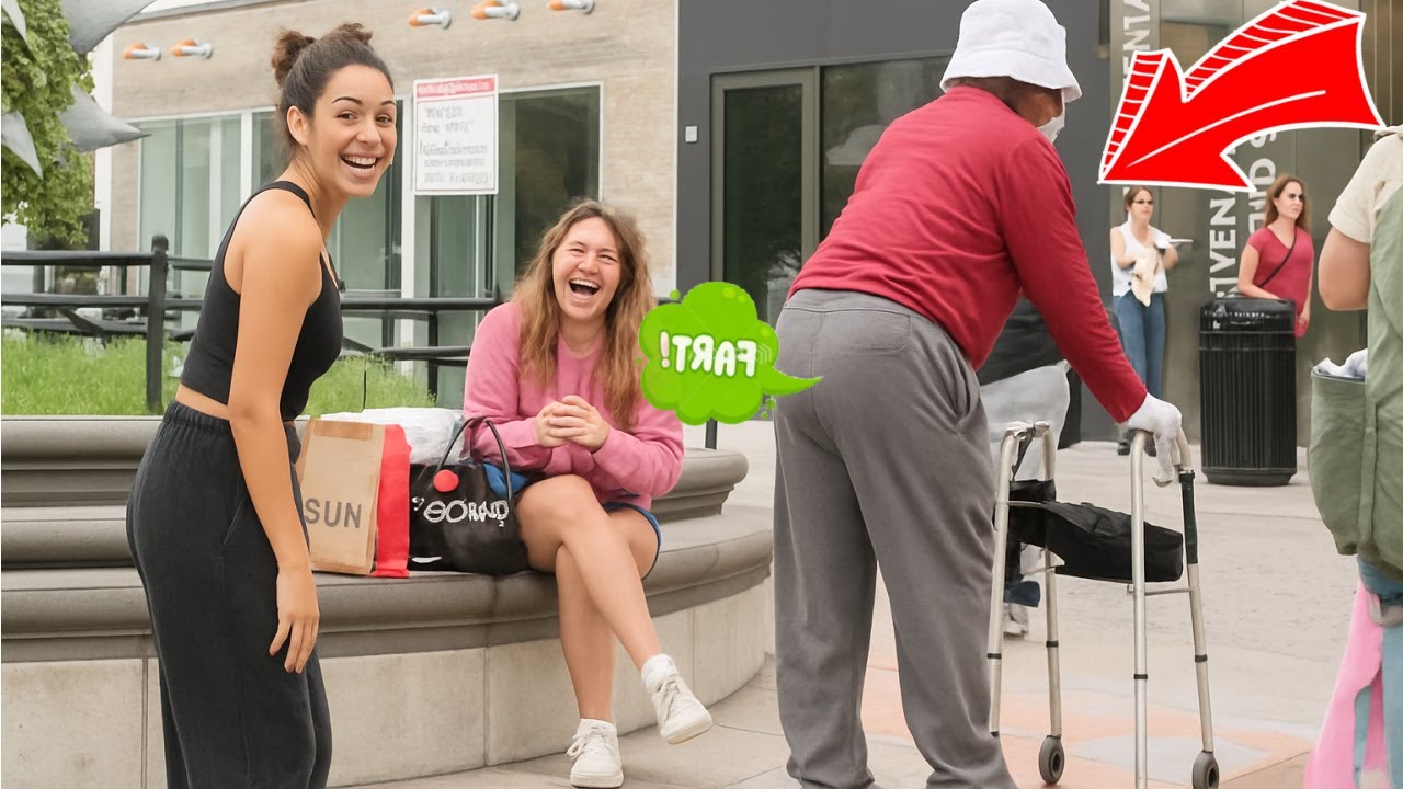 Fat Old Man Farting In Peoples Faces!!