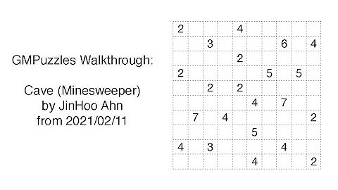 GMPuzzles - 2021/02/11 - Cave (Minesweeper) by JinHoo Ahn