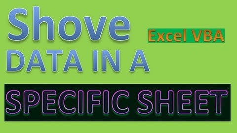 How to Put Data in Specific Sheets and Not on Active sheet