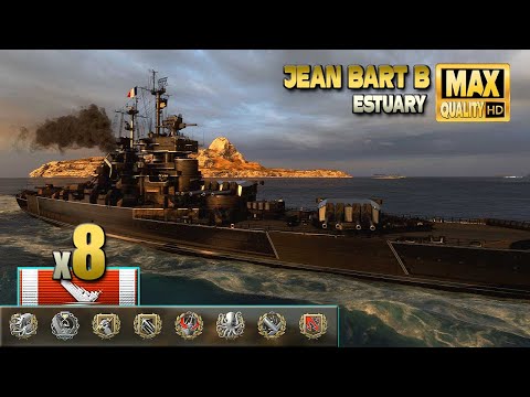 Battleship &quot;Jean Bart B&quot; hard pushing - World of Warships