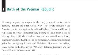 Nazism and The Rise of Hitler ch-3 history (The birth of Weimar Republic)class 9