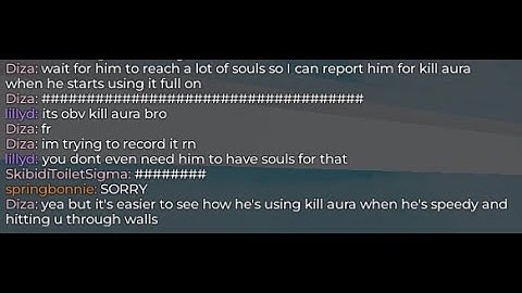 Ability wars Exploiter report for kill aura (Bit hard to see)