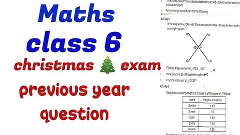 class 6 maths christmas exam question paper 2024 answer key #class6_maths_secondtermexam_2024