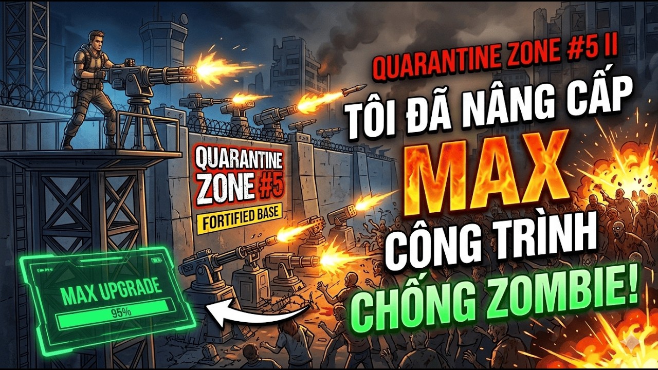 QUARANTINE ZONE #5 II TÔI GẦN NHƯ ĐÃ NÂNG CẤP TỐI ĐA CÁC CÔNG TRÌNH PHÒNG THỦ ZOMBIE