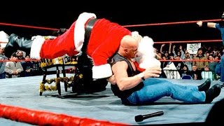 "Stone Cold" drops Santa Claus with a Stunner: Raw, Dec. 22, 1997
