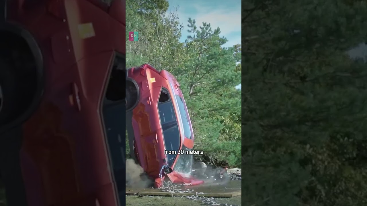 Volvo Crash Test 😮 [Vertical Drop] 