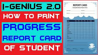 I Genius 2.0 School Management Software How to Print Students  Progress Report Card as per CBSE screenshot 2