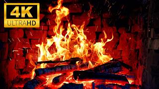 🔥 Burning Fireplace in 4K UHD 🔥 Crackling Fire Sounds & Glowing Embers | Fireplace Ambience