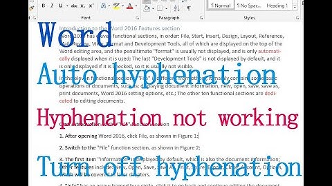 Hyphenation in Word (Automatic, Manual, Turn off and it not working)