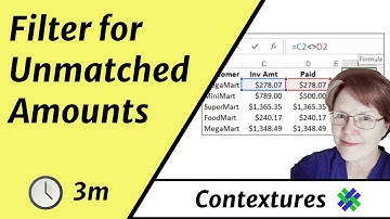 Show Unmatched Amounts with Excel Advanced Filter
