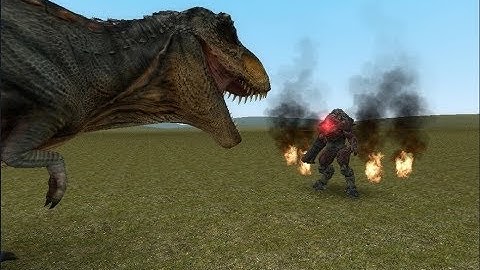 GMOD TREX VS DOOM Cyber Demon NPC battle