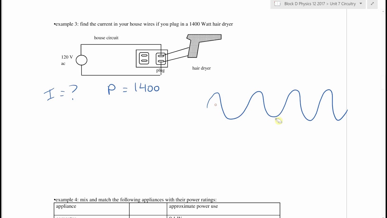 Physics 12 U7L2 Joule's Law and Power YouTube