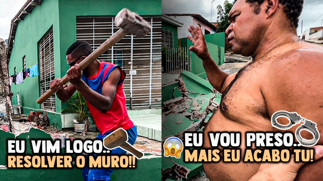 BETO PEDREIRO FOI TERMINAR DE DERRUBAR O MURO DA CASA DO GALO | GALO CEGO