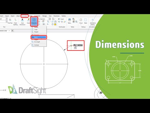 Create Radius Dimension for a Circle at Angle From Toolbar