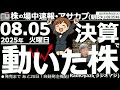 【投資情報(朝株！)】決算で動いた株を見て行くよ！雇用統計ショックで株は急落後に反発。ただ上値は重い。●売られ過ぎ：8035東京エレク、7309シマノ、7729東京精密、6920レーザ、4689ライン