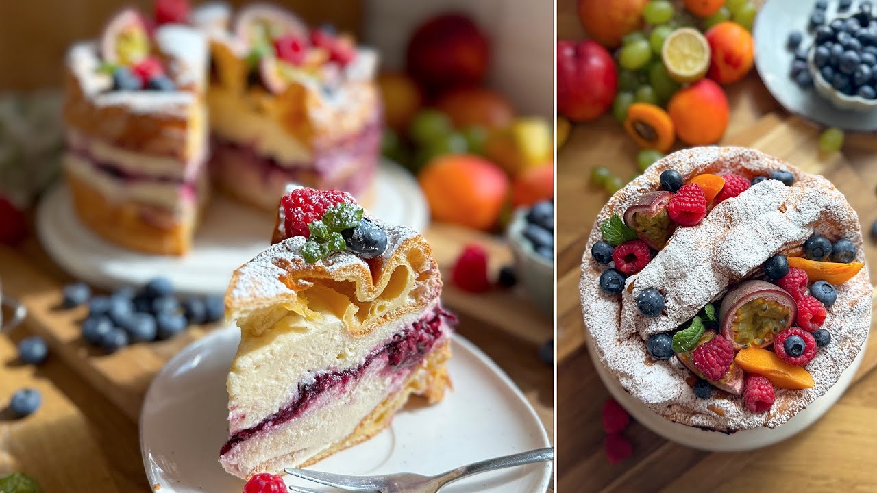 KÁRPÁTKA TORTA🌄 Bomba finom LENGYEL krémes, egy kis gyümölccsel :) - BebePiskóta 