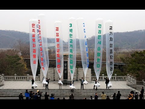 South Koreans sending balloons across to North Korea