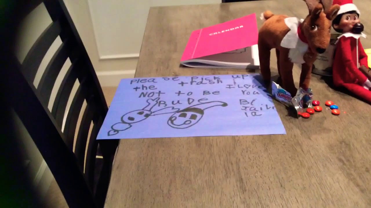 I wrote my elf on the shelf a note last night and he did something back🤩