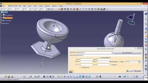 dmu kinematics spherical joint catia.mp4