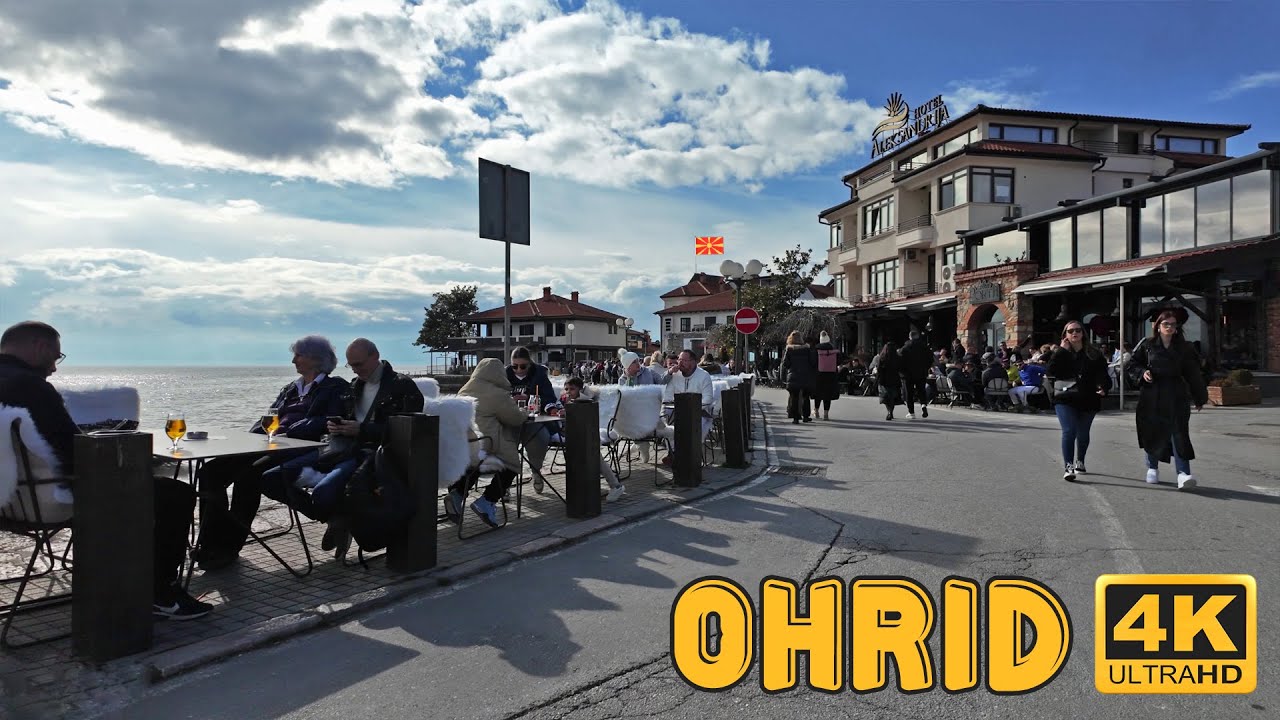 OHRID, Macedonia (2025) 【Walk Tour 4K】 *Winter* 🚶‍♂️ Прошетка во зима низ ОХРИД, Македонија 🇲🇰
