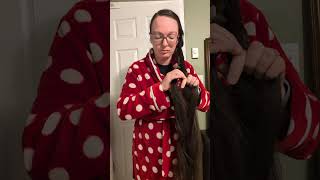 get ready for bed with me #bedtimeroutine #longhair #funny #hair #nightroutine #shorts