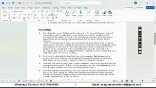 Shelly Cashman Access 365 | Module 3: End of Module Project 2 Dairy State Community College