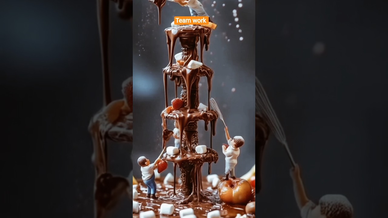 team work 💪 mini art cake marking workers 