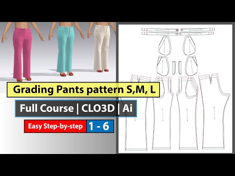 How to Grade Pants Pattern CLO | Ai