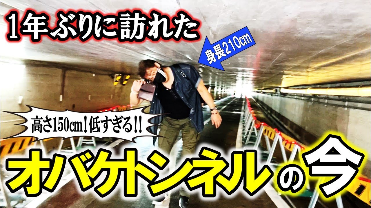 【目線カメラ】高さ150cmオバケトンネルvs身長210cm巨人石橋！1年ぶりに高輪橋架道橋に行ったらかなり変わってた
