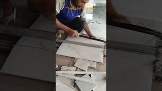 Cutting and Installing Tiles for Skirting#tiles #tileswork #tilesfitting