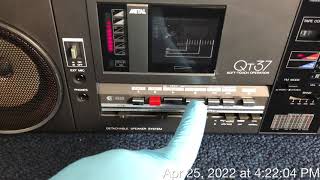 Sharp QT-37 Vintage Boombox Portable Radio Cassette Player