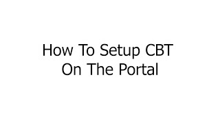 How to set up CBT