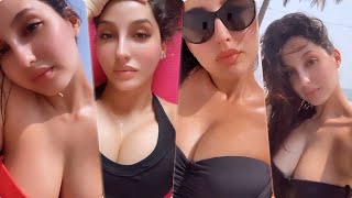 Bollywood Actress Nora Fatehi Looks Stunning In Bikini,Nora Fatehi Shows Her STUNNING Body On Beach