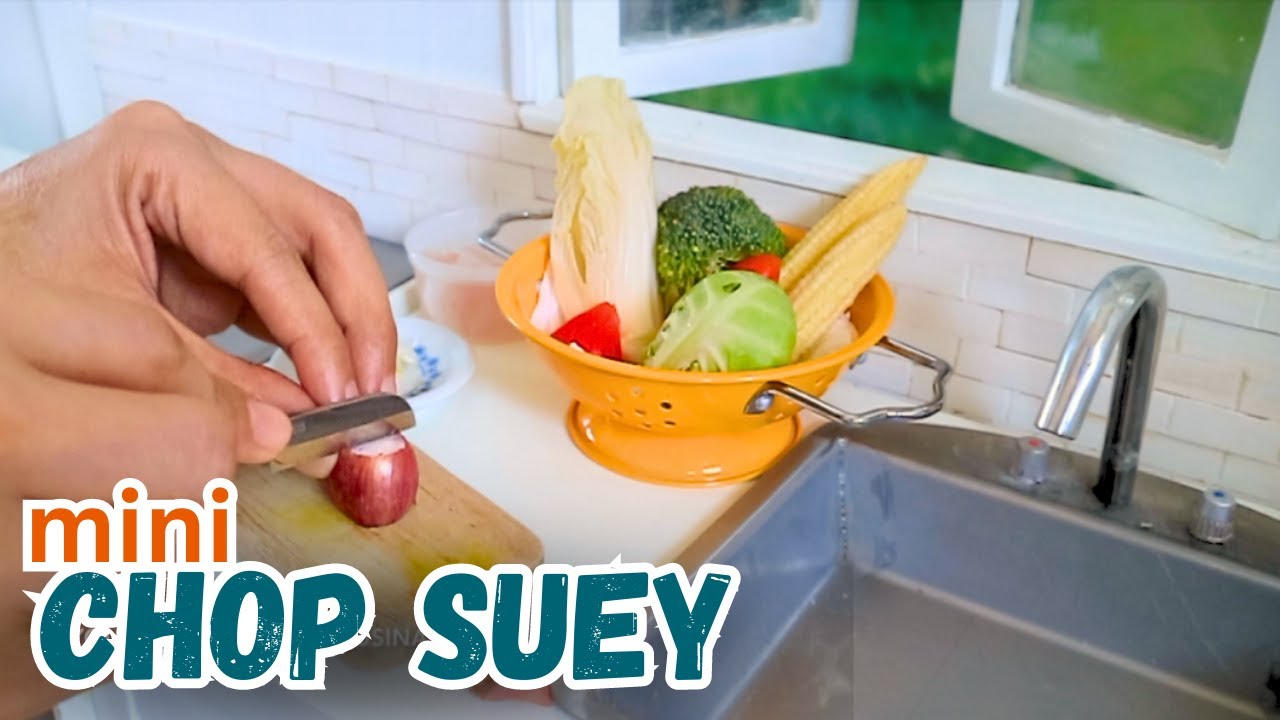 REAL MINIATURE FOOD ASMR COOKING CHOP SUEY OYSTER SAUCE RECIPE | KITCHEN SET